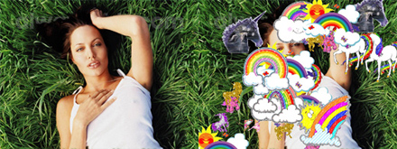 Angelina Jolie full of Unicorns and Rainbows