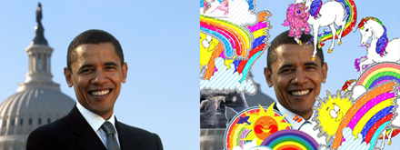 Barack Obama full of Unicorns and Rainbows