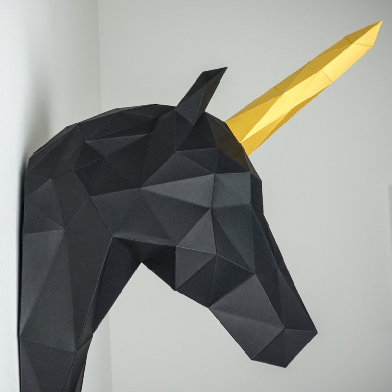 Unicorn black trophy