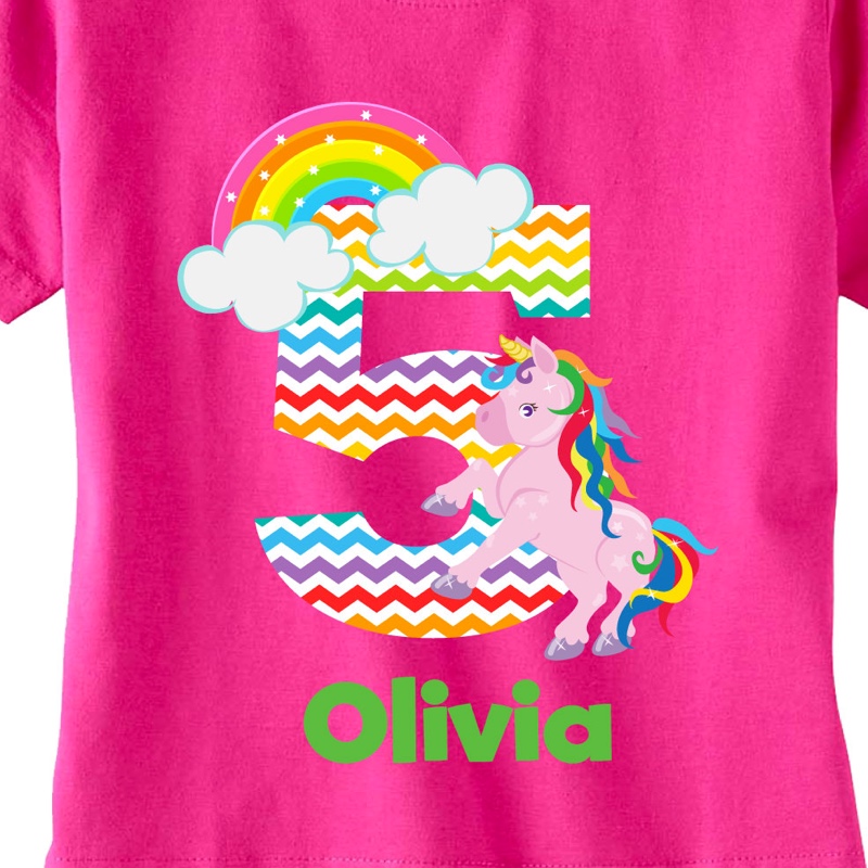 Unicorn fifth birthday shirt