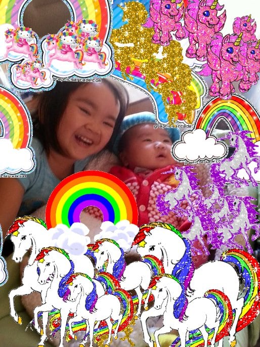 Super pink sunny jolly happy rainbow