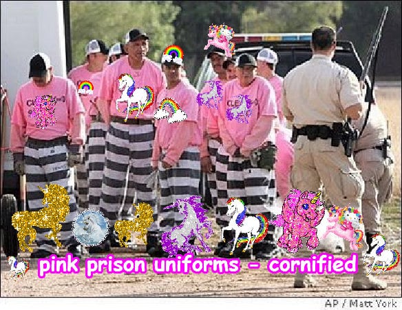 pink prison uniforms - cornified