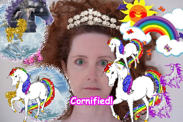 The pink joyful awesome glad unicorn