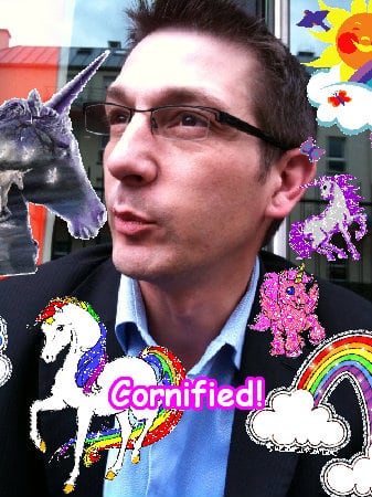 The glad happy divine great unicorn