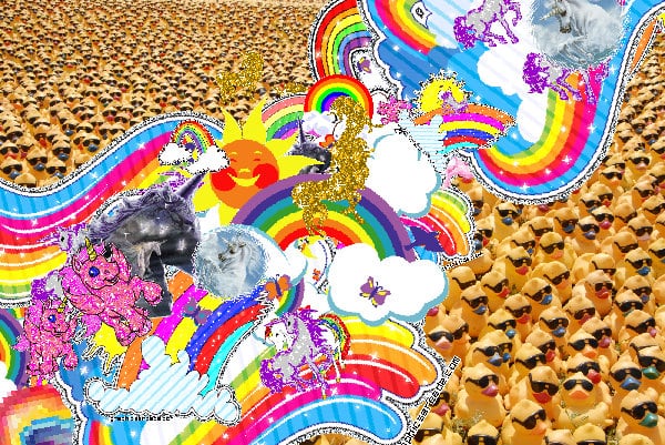 The super merry cute joyful hug