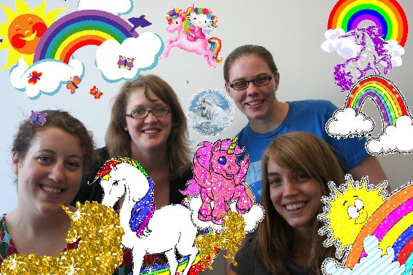 A pink happy lovely lovely family