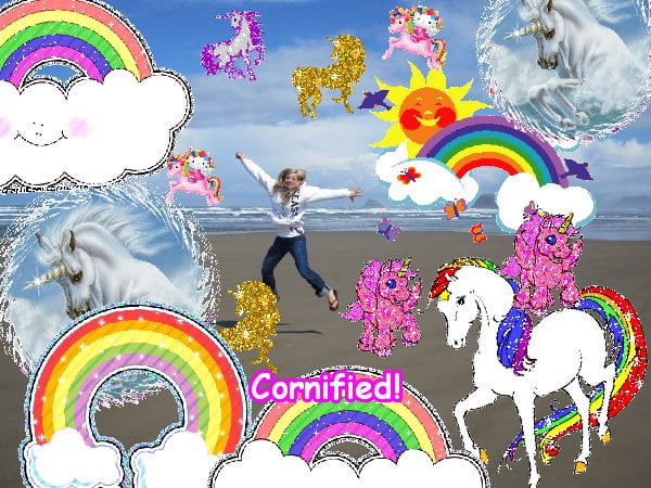 A joyful merry sunny divine unicorn