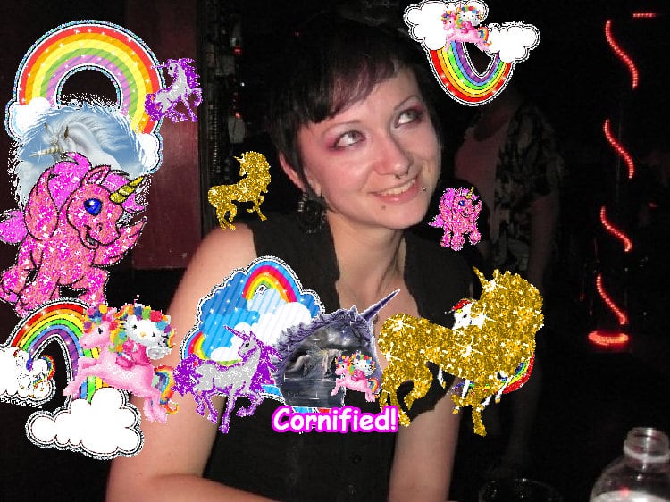 A pink fun happy glad hug