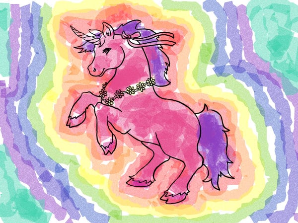 A glad glad joyful pink hug