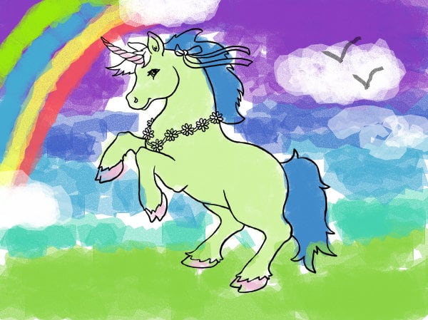 A jolly amazing happy divine unicorn