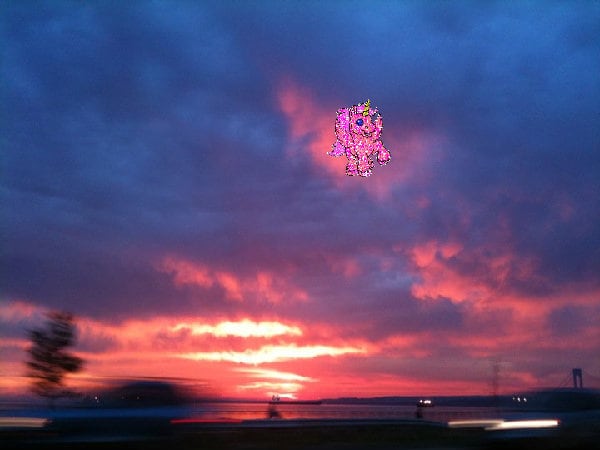 Crazy joyful glad pink awesome unicorn