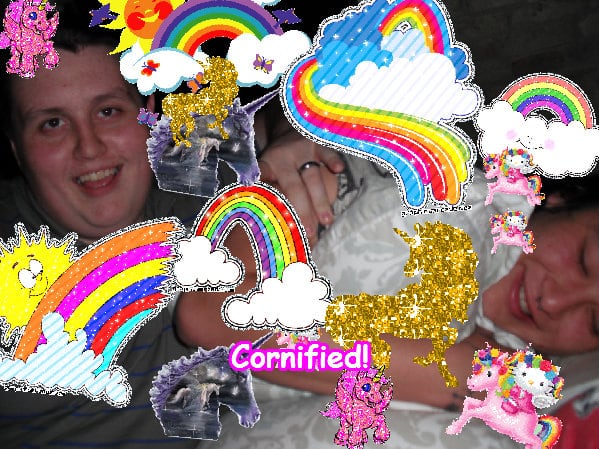 The most glad happy merry joyful hug