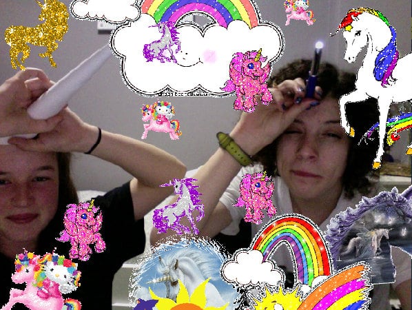 The most merry glad jolly pink hug