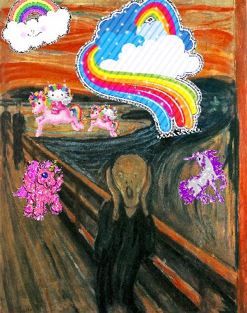 Crazy glad jolly super awesome composition