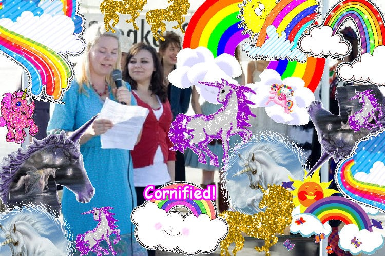 A happy pink awesome awesome glitter