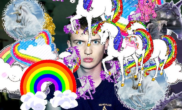 A fun awesome happy cool unicorn