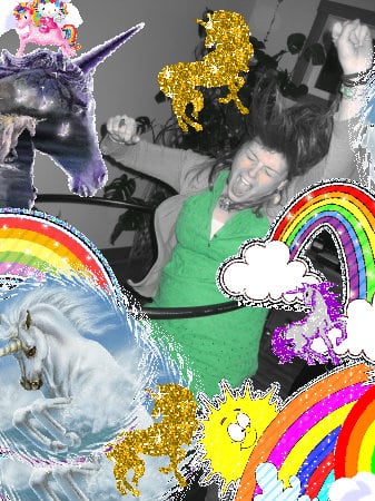 Crazy awesome merry joyful fun unicorn