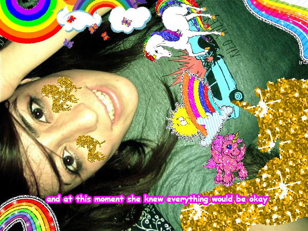 Super jolly cute joyful sunny unicorn