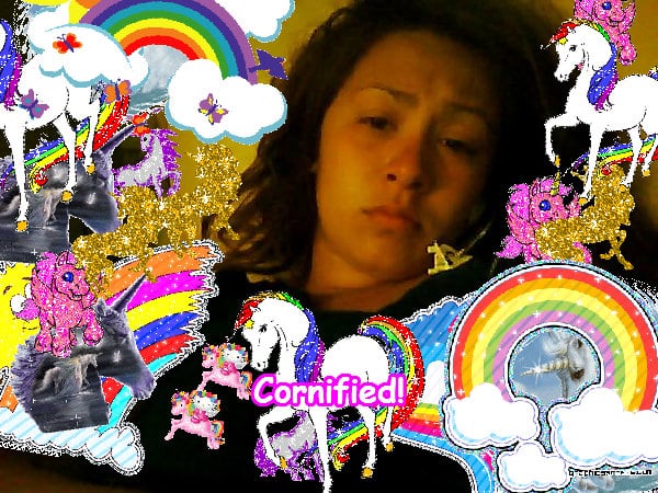 A joyful super pink awesome rainbow