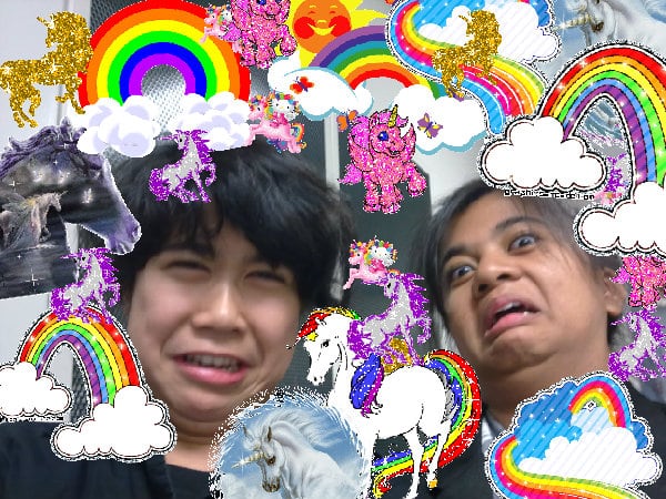 The great cute pink happy unicorn