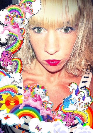 The glad pink sunny jolly rainbow