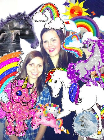 The happy merry pink cute family